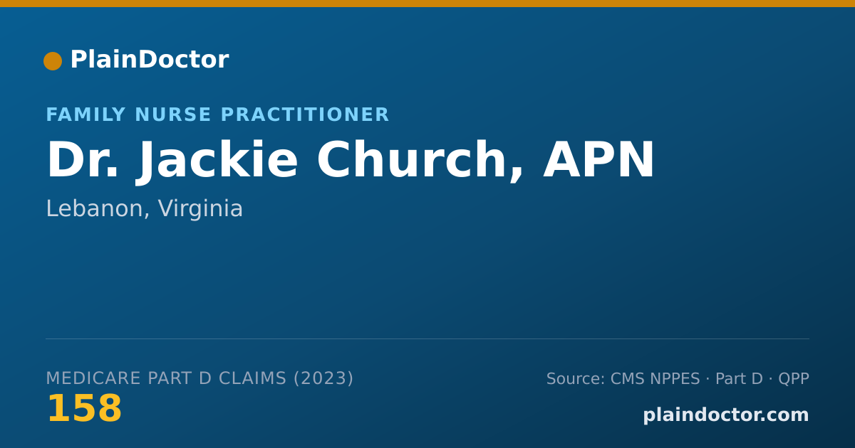 Shareable card for Jackie Church, APN - Family Nurse Practitioner, Lebanon, VA