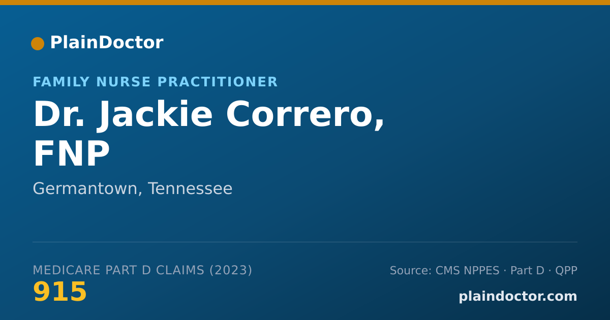 Shareable card for Jackie Correro, FNP - Family Nurse Practitioner, Germantown, TN