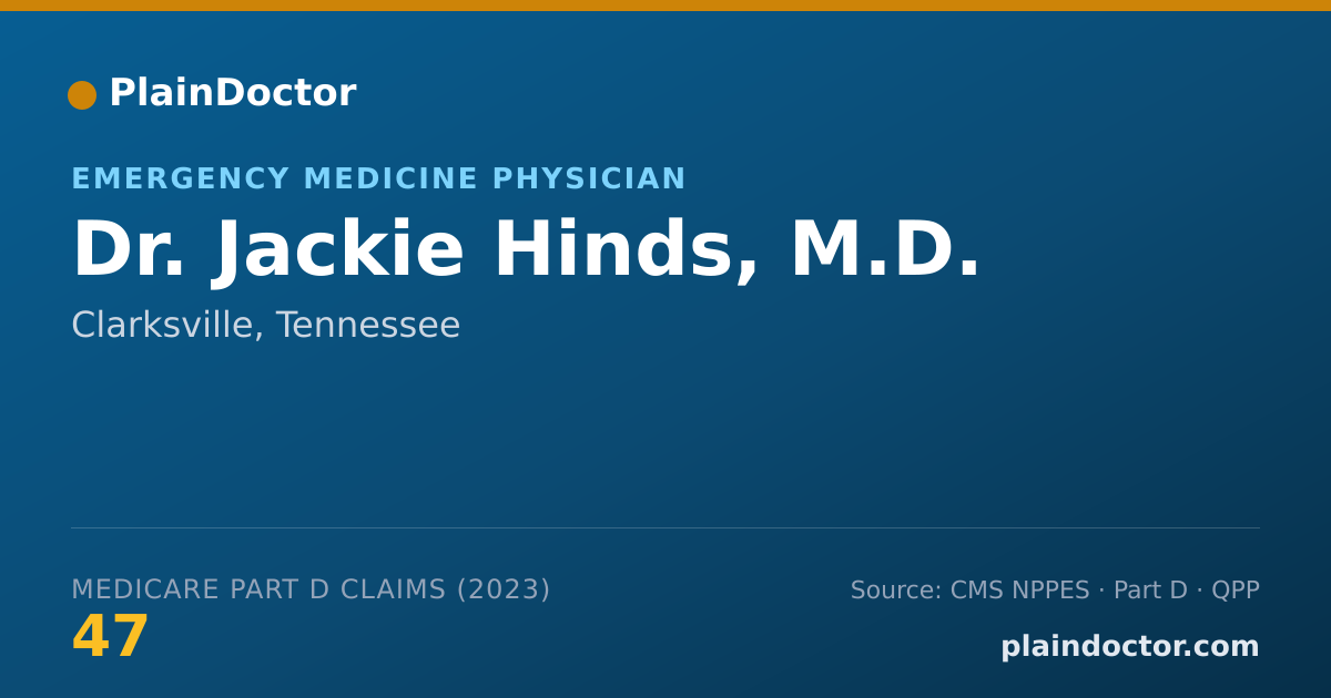 Shareable card for Jackie Hinds, M.D. - Emergency Medicine Physician, Clarksville, TN