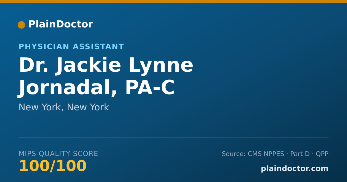 Shareable card for Jackie Lynne Jornadal, PA-C - Physician Assistant, New York, NY