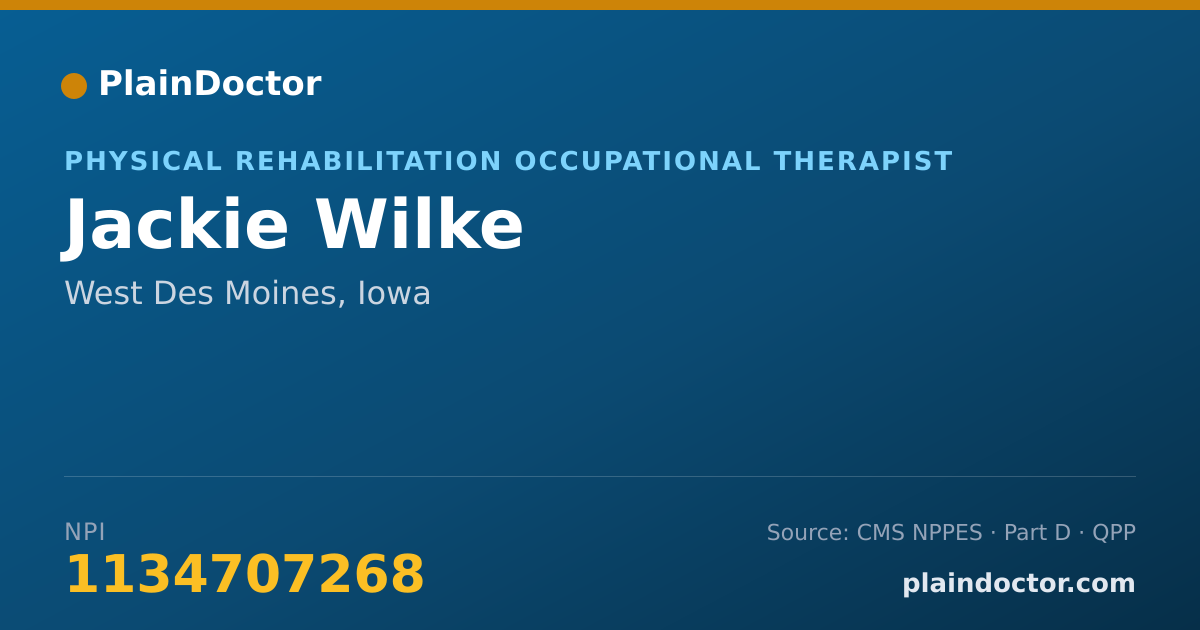 Shareable card for Jackie Wilke - Physical Rehabilitation Occupational Therapist, West Des Moines, IA