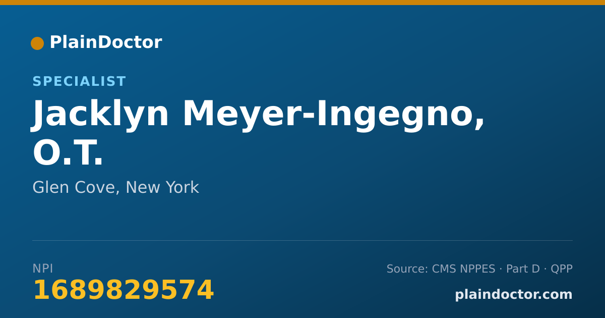 Shareable card for Jacklyn Meyer-Ingegno, O.T. - Specialist, Glen Cove, NY