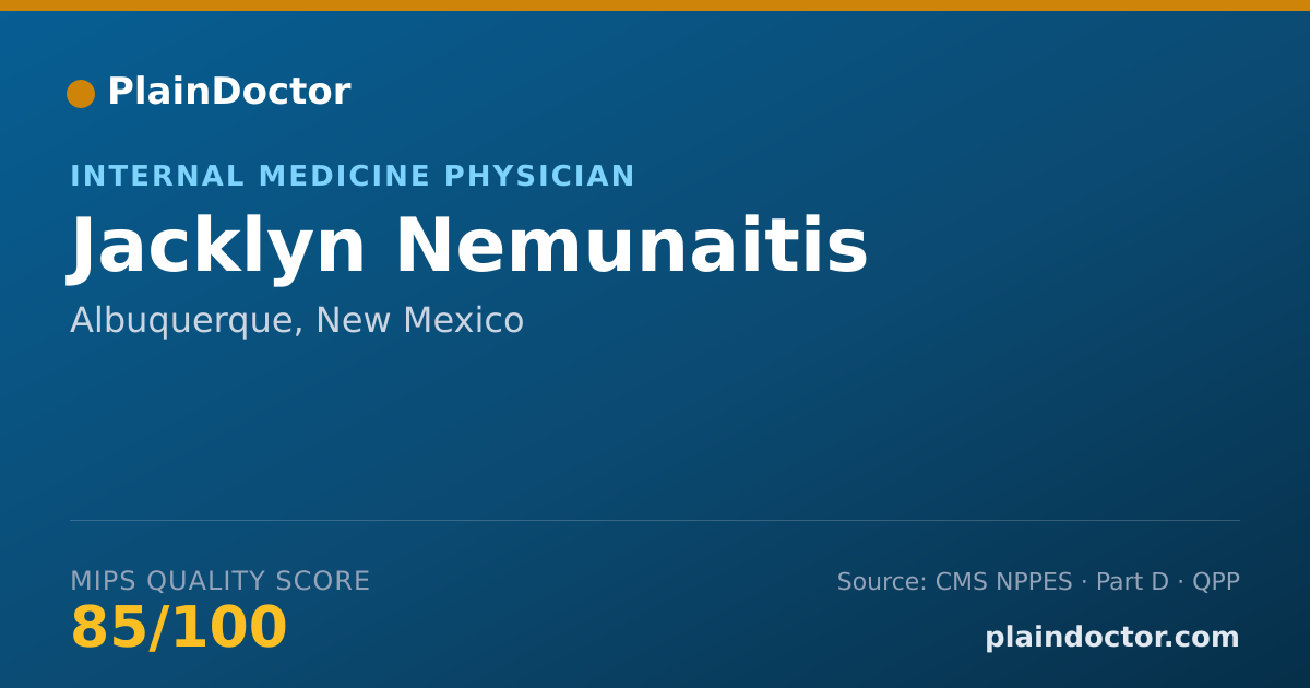 Shareable card for Jacklyn Nemunaitis - Internal Medicine Physician, Albuquerque, NM