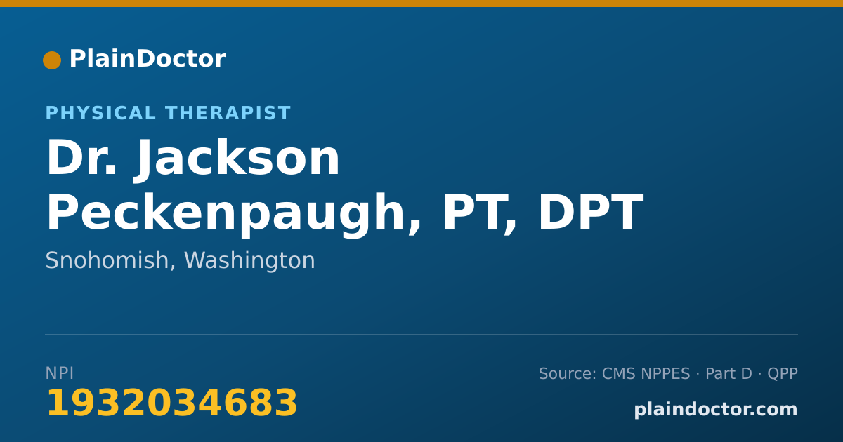Shareable card for Jackson Peckenpaugh, PT, DPT - Physical Therapist, Snohomish, WA