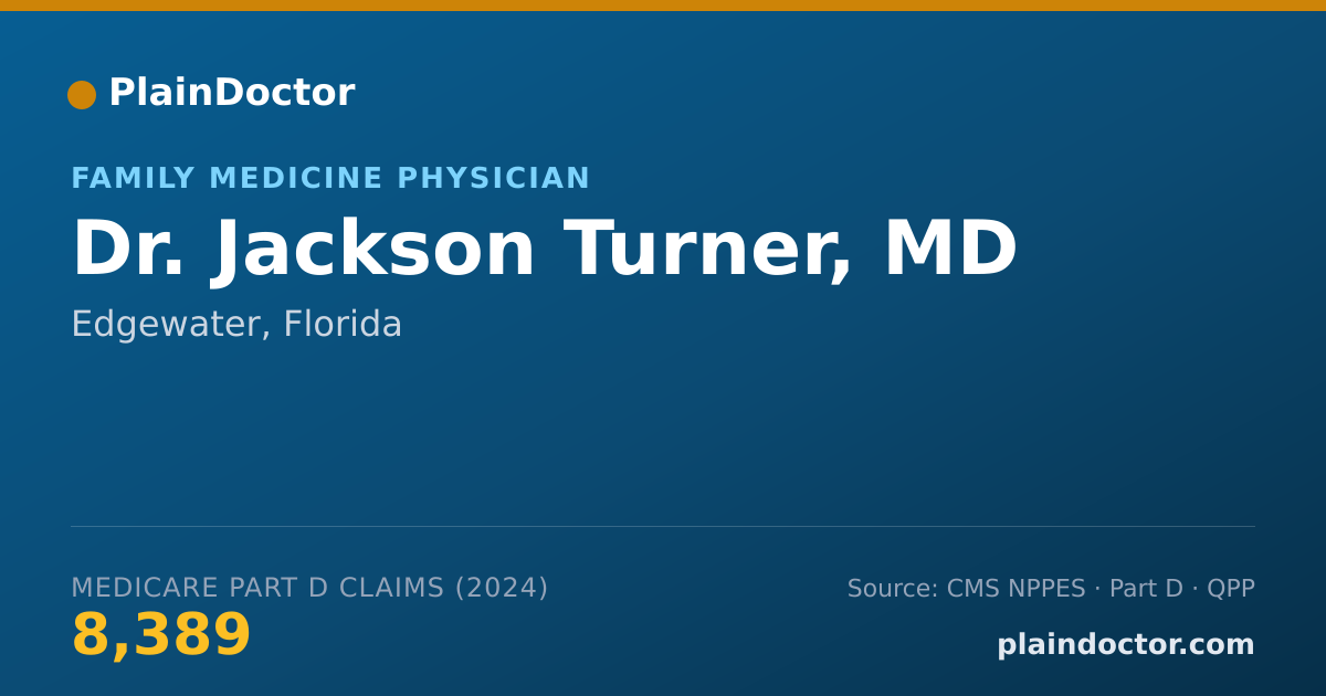 Shareable card for Jackson Turner, MD - Family Medicine Physician, Edgewater, FL
