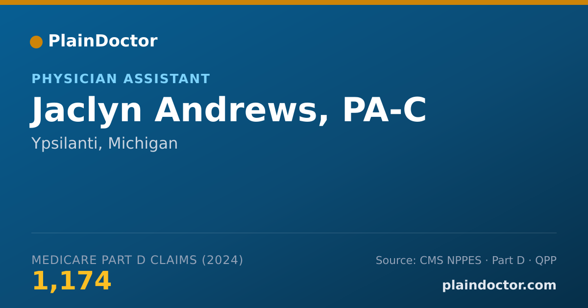 Shareable card for Jaclyn Andrews, PA-C - Physician Assistant, Ypsilanti, MI