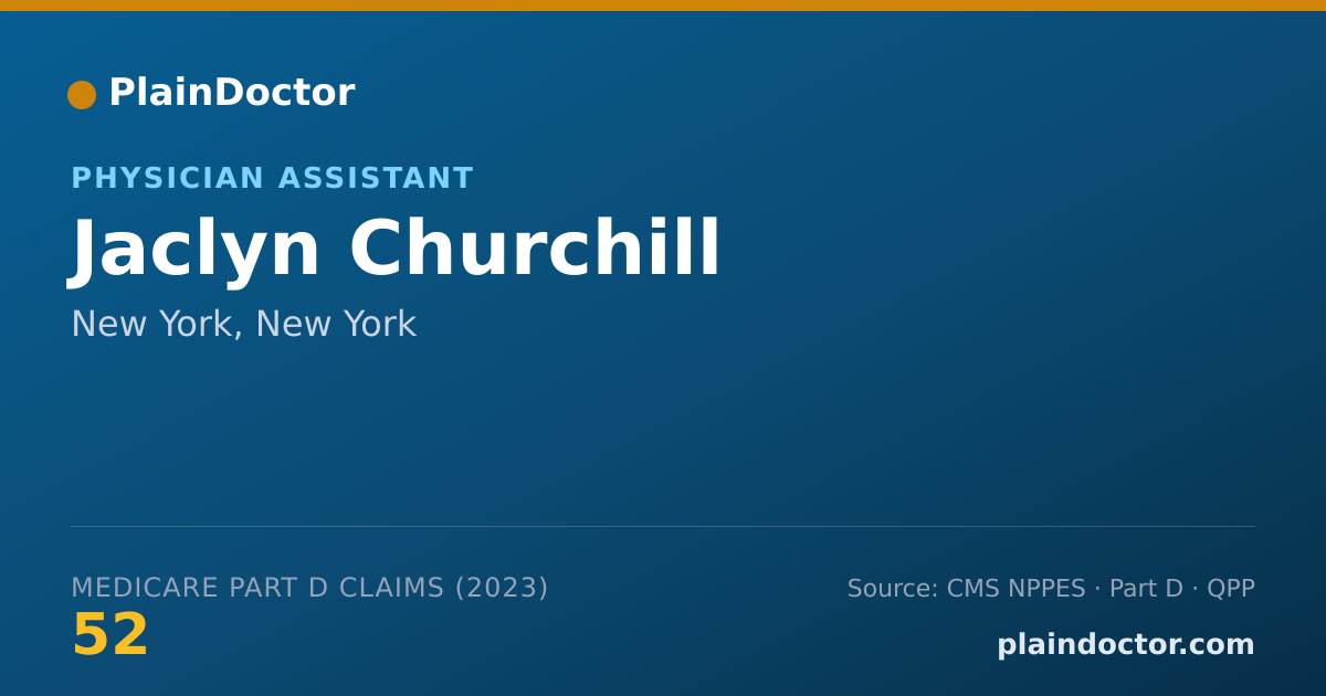 Shareable card for Jaclyn Churchill - Physician Assistant, New York, NY