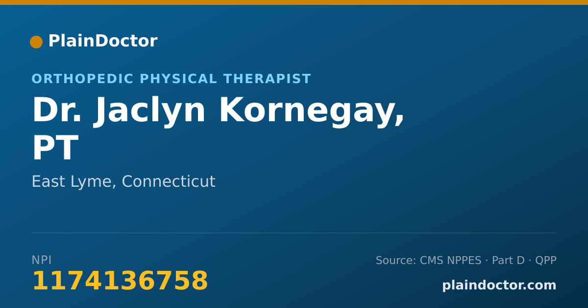Shareable card for Jaclyn Kornegay, PT - Orthopedic Physical Therapist, East Lyme, CT