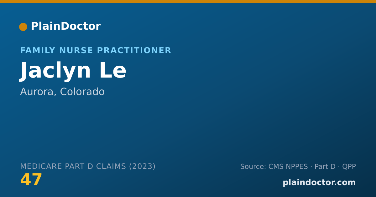 Shareable card for Jaclyn Le - Family Nurse Practitioner, Aurora, CO