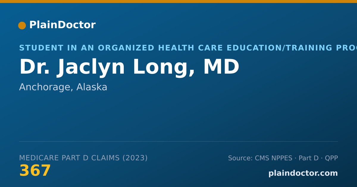 Shareable card for Jaclyn Long, MD - Student in an Organized Health Care Education/Training Program, Anchorage, AK