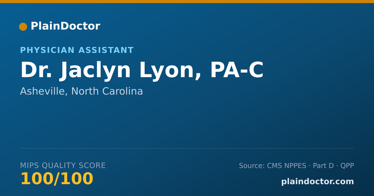 Shareable card for Jaclyn Lyon, PA-C - Physician Assistant, Asheville, NC