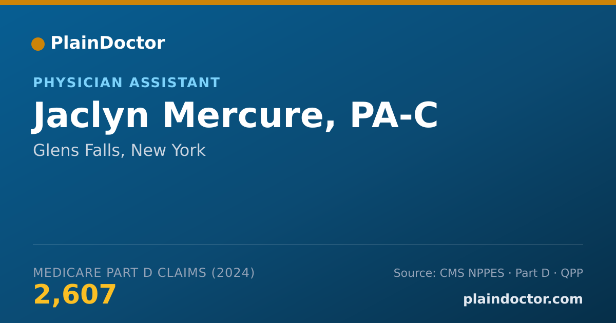 Shareable card for Jaclyn Mercure, PA-C - Physician Assistant, Glens Falls, NY