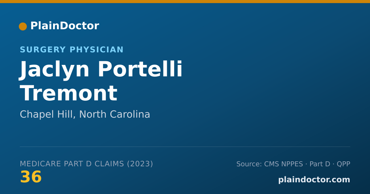 Shareable card for Jaclyn Portelli Tremont - Surgery Physician, Chapel Hill, NC