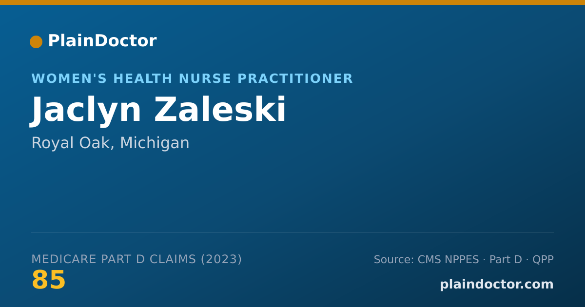 Shareable card for Jaclyn Zaleski - Women's Health Nurse Practitioner, Royal Oak, MI