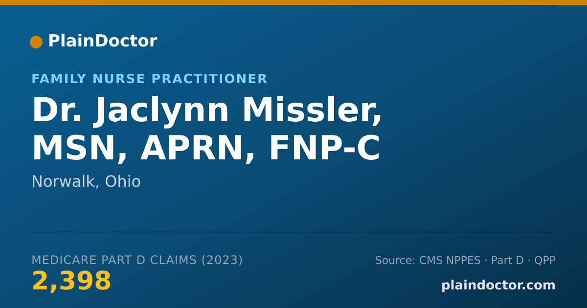 Shareable card for Jaclynn Missler, MSN, APRN, FNP-C - Family Nurse Practitioner, Norwalk, OH