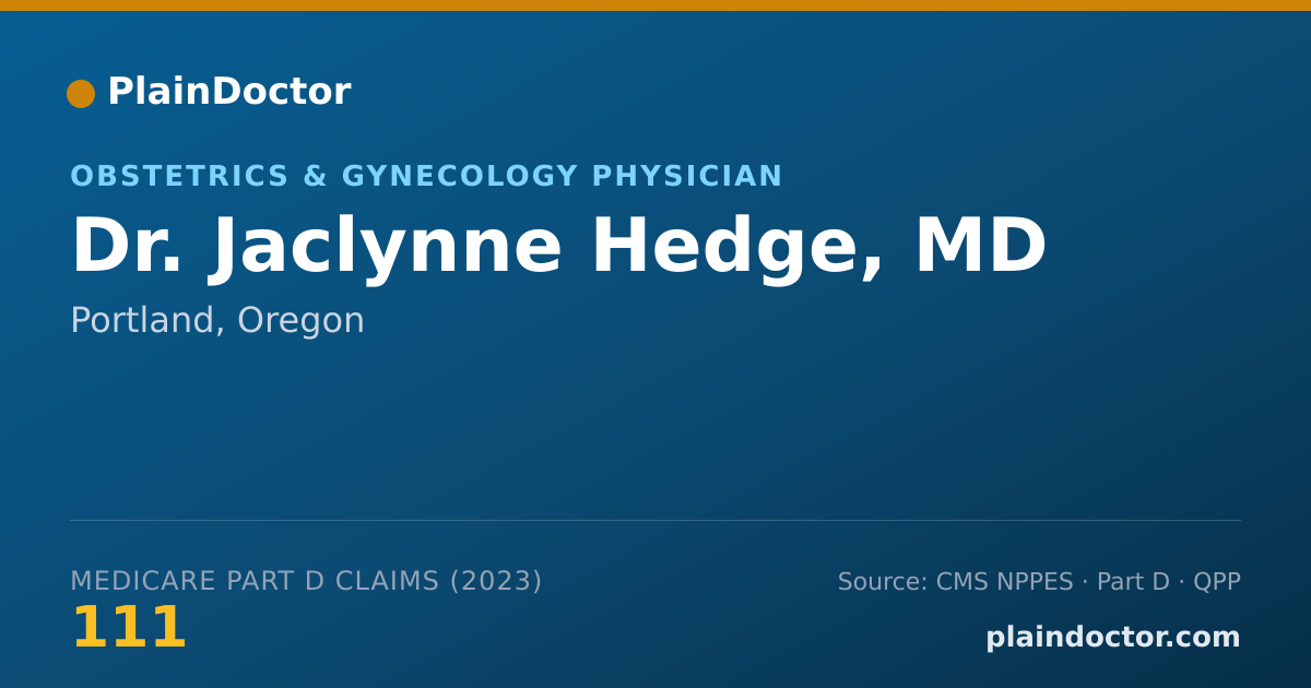 Shareable card for Jaclynne Hedge, MD - Obstetrics & Gynecology Physician, Portland, OR
