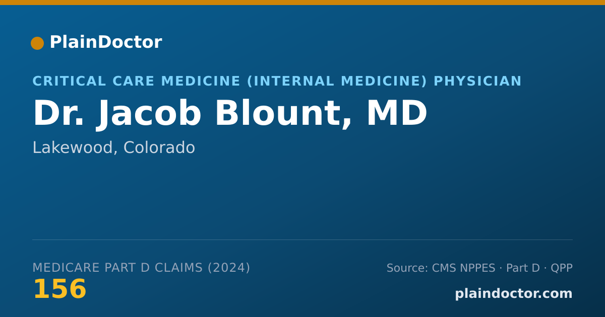 Shareable card for Jacob Blount, MD - Internal Medicine Physician, Lakewood, CO