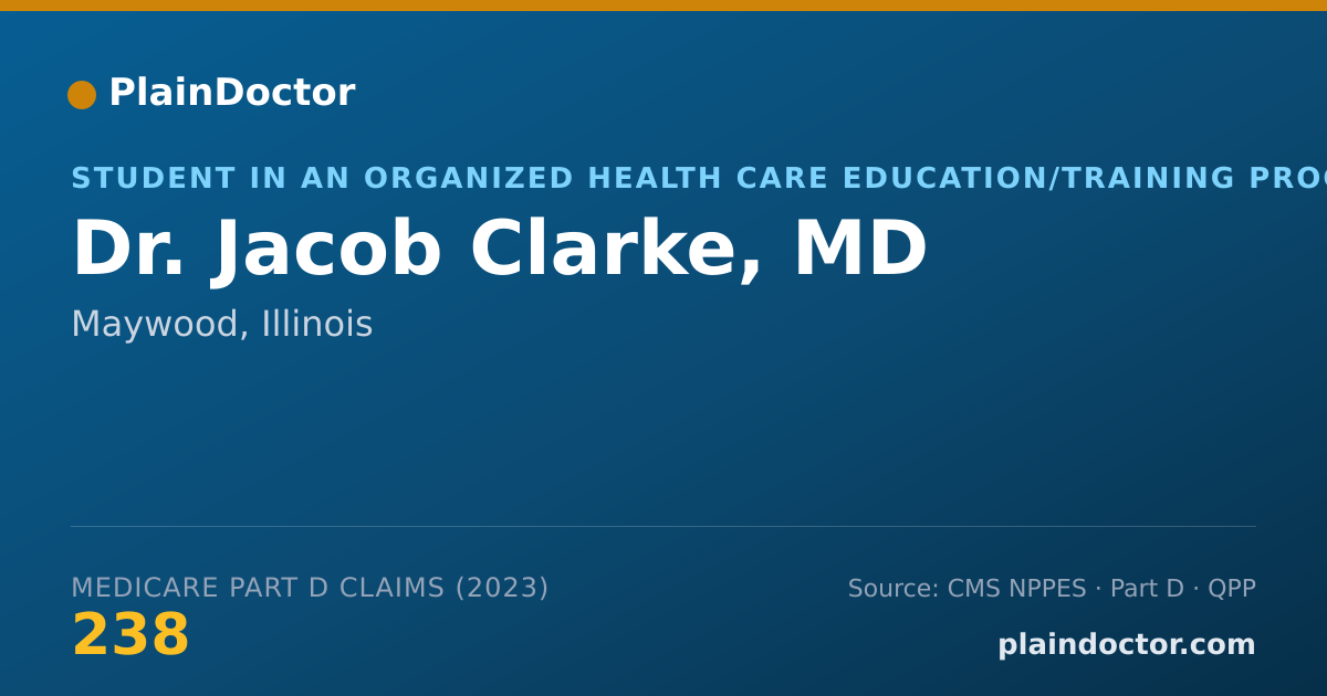 Shareable card for Jacob Clarke, MD - Student in an Organized Health Care Education/Training Program, Maywood, IL