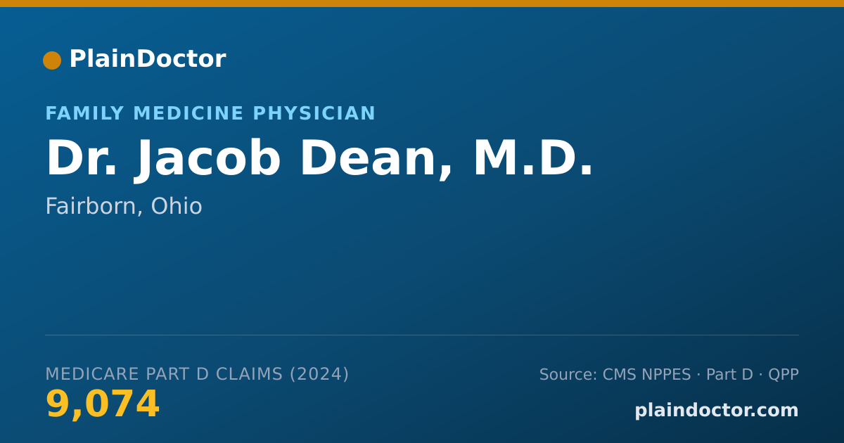 Shareable card for Jacob Dean, M.D. - Family Medicine Physician, Fairborn, OH