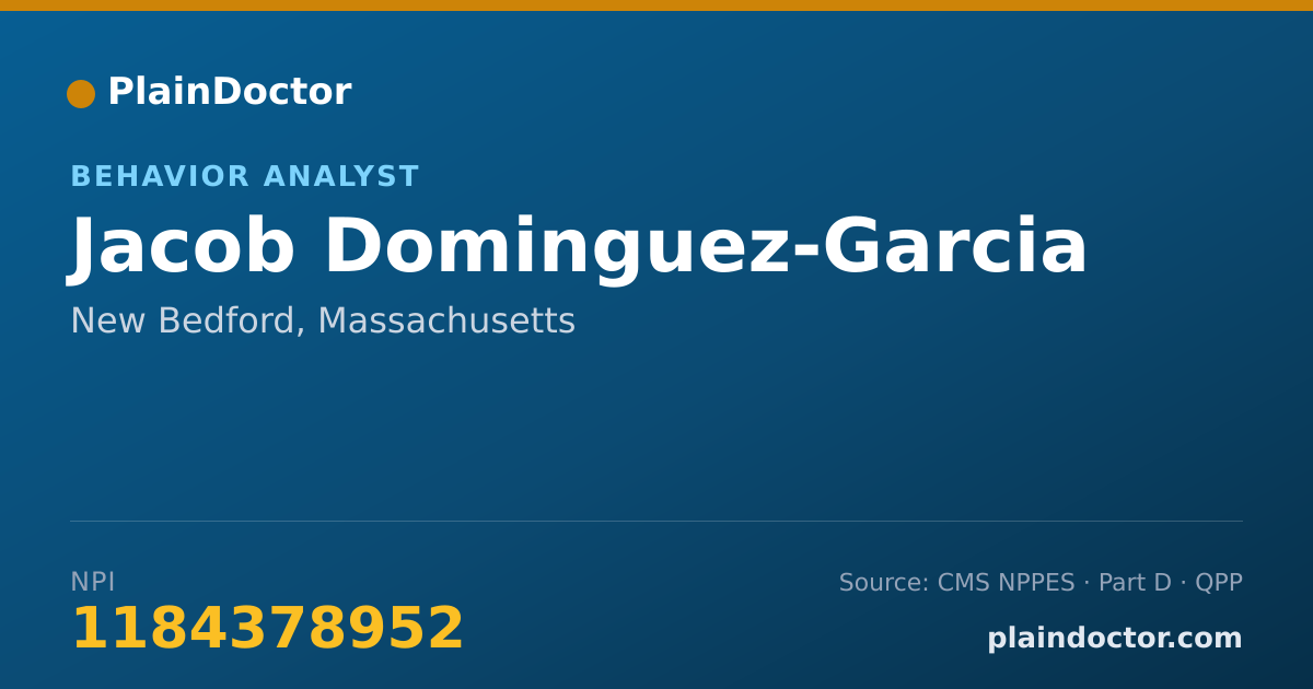 Shareable card for Jacob Dominguez-Garcia - Behavior Analyst, New Bedford, MA