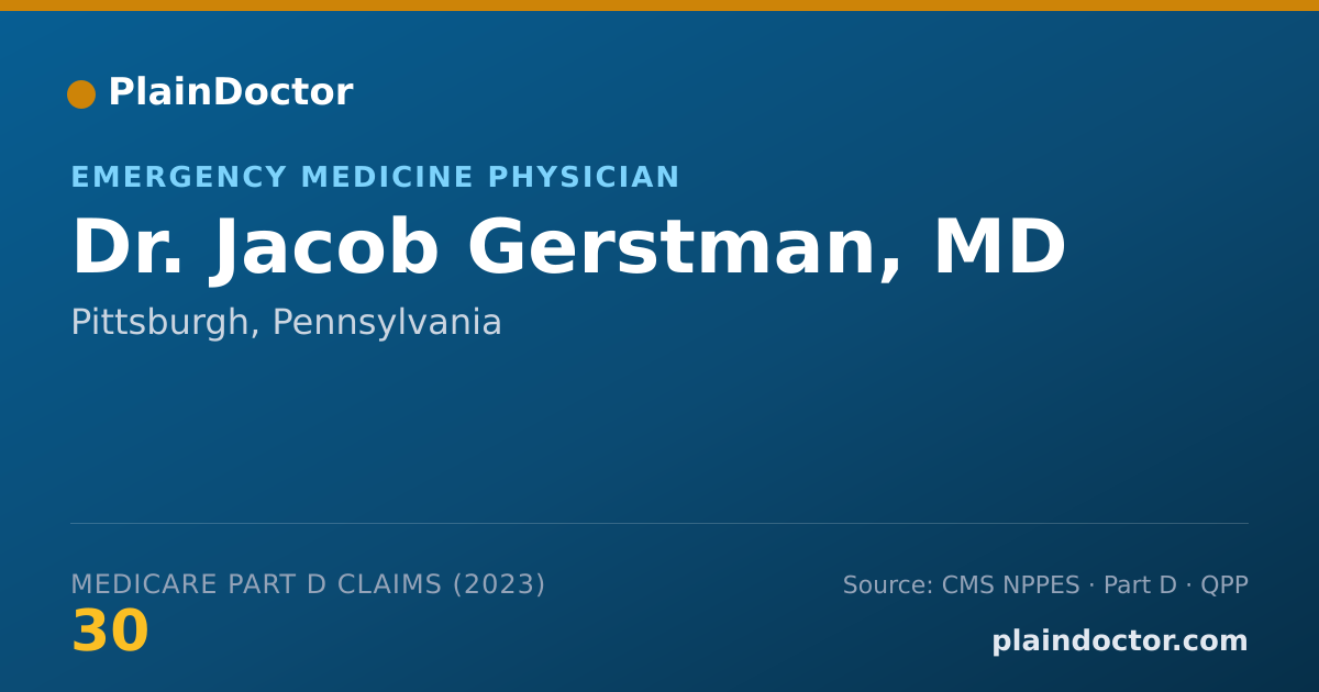 Shareable card for Jacob Gerstman, MD - Emergency Medicine Physician, Pittsburgh, PA