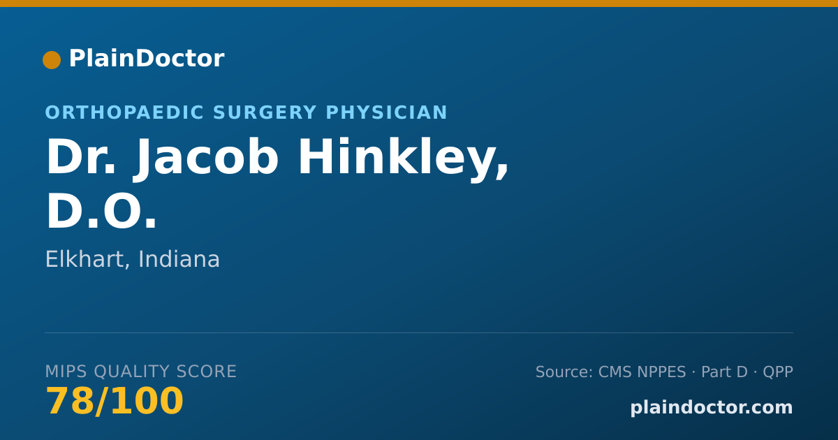 Shareable card for Jacob Hinkley, D.O. - Orthopaedic Surgery Physician, Elkhart, IN