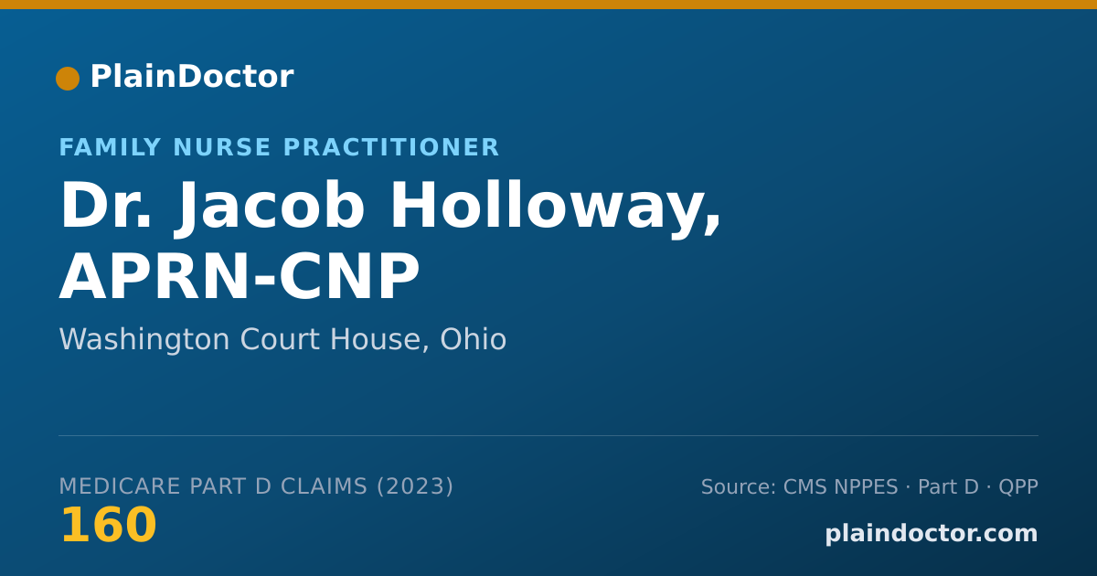Shareable card for Jacob Holloway, APRN-CNP - Family Nurse Practitioner, Washington Court House, OH