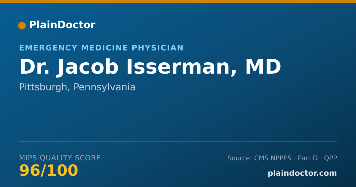 Shareable card for Jacob Isserman, MD - Emergency Medicine Physician, Pittsburgh, PA