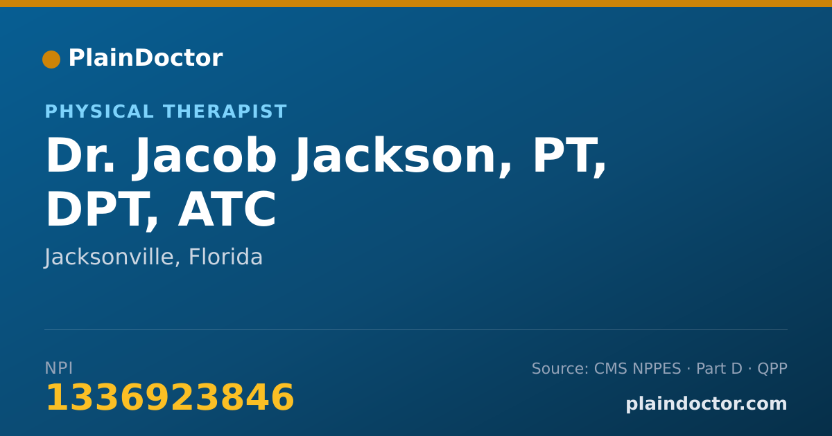 Shareable card for Jacob Jackson, PT, DPT,  ATC - Physical Therapist, Jacksonville, FL