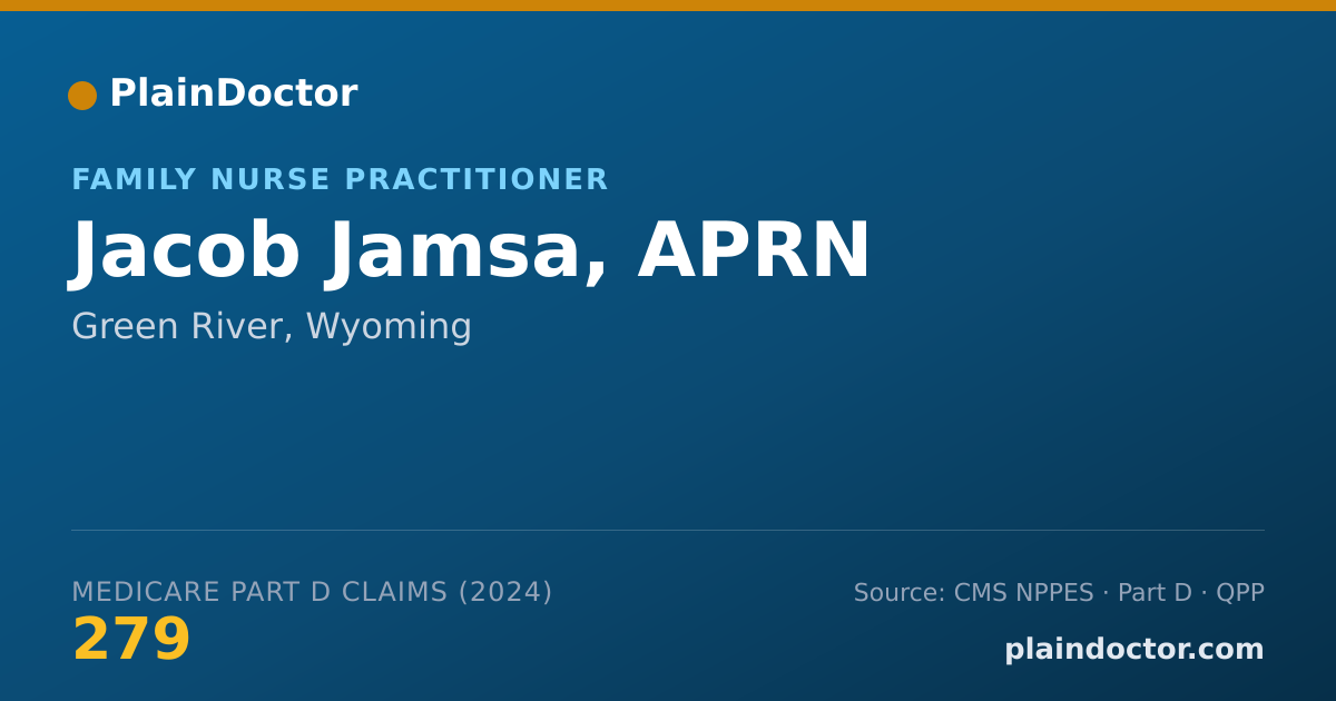 Shareable card for Jacob Jamsa, APRN - Family Nurse Practitioner, Green River, WY