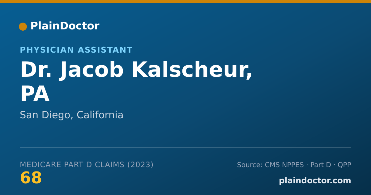 Shareable card for Jacob Kalscheur, PA - Physician Assistant, San Diego, CA