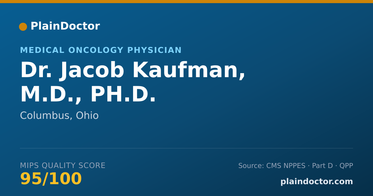 Shareable card for Jacob Kaufman, M.D., PH.D. - Medical Oncology Physician, Columbus, OH