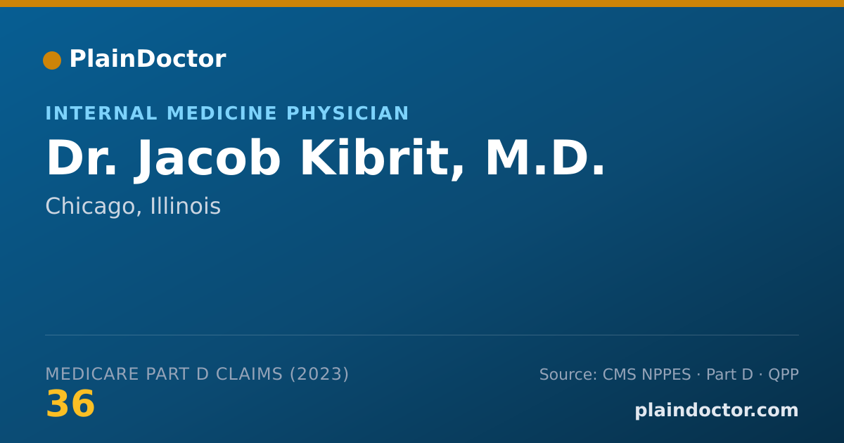 Shareable card for Jacob Kibrit, M.D. - Internal Medicine Physician, Chicago, IL