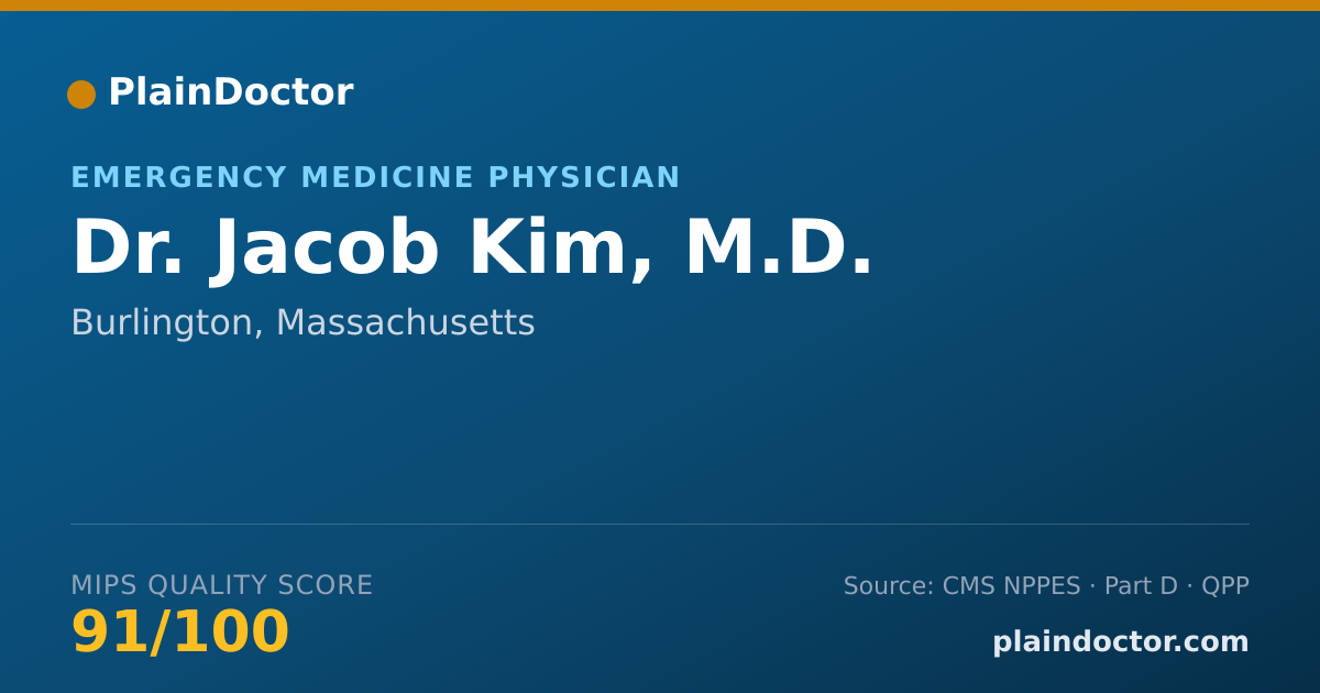 Shareable card for Jacob Kim, M.D. - Emergency Medicine Physician, Burlington, MA