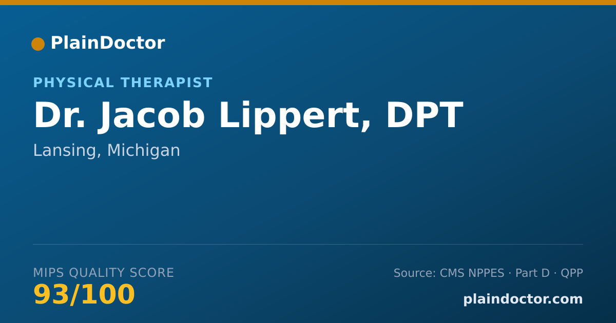 Shareable card for Jacob Lippert, DPT - Physical Therapist, Lansing, MI