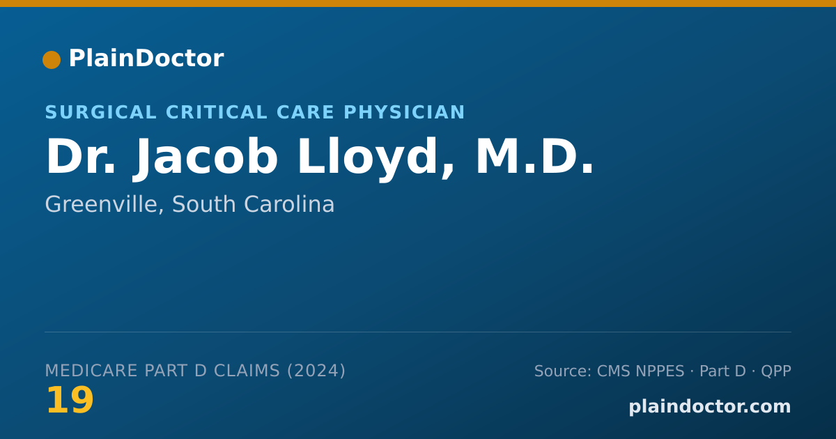 Shareable card for Jacob Lloyd, M.D. - Trauma Surgery Physician, Greenville, SC