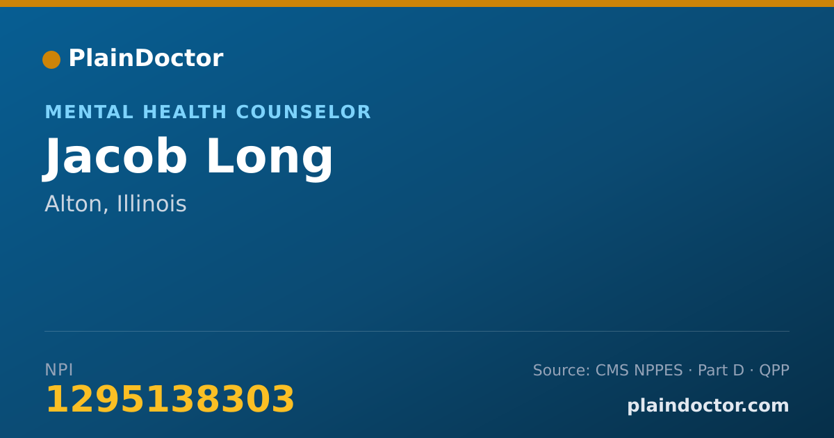 Shareable card for Jacob Long - Mental Health Counselor, Alton, IL