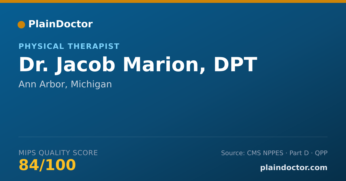 Shareable card for Jacob Marion, DPT - Physical Therapist, Ann Arbor, MI