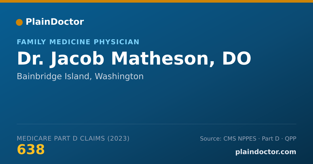 Shareable card for Jacob Matheson, DO - Family Medicine Physician, Bainbridge Island, WA