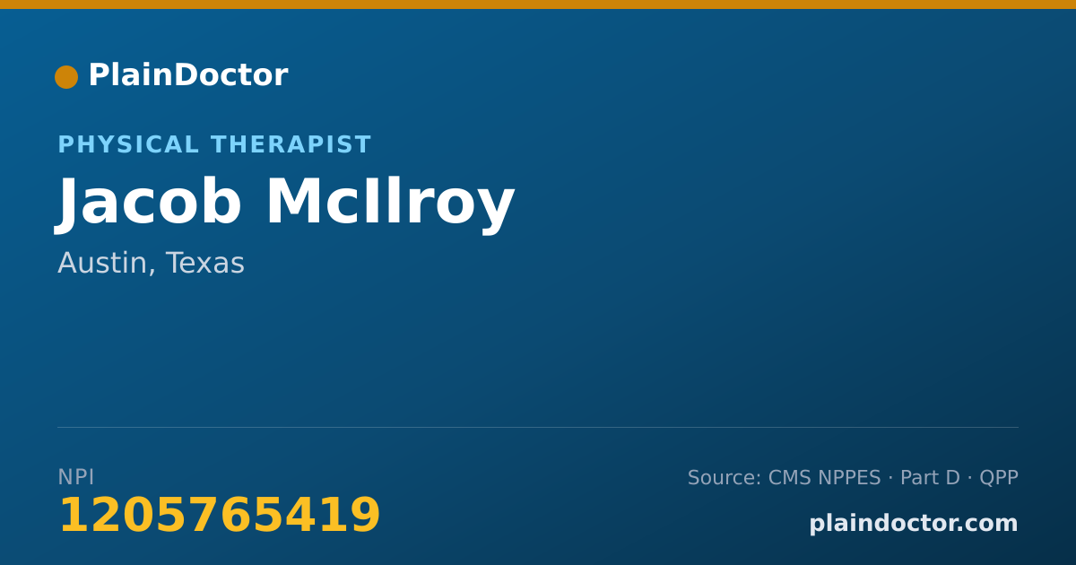 Shareable card for Jacob McIlroy - Physical Therapist, Austin, TX