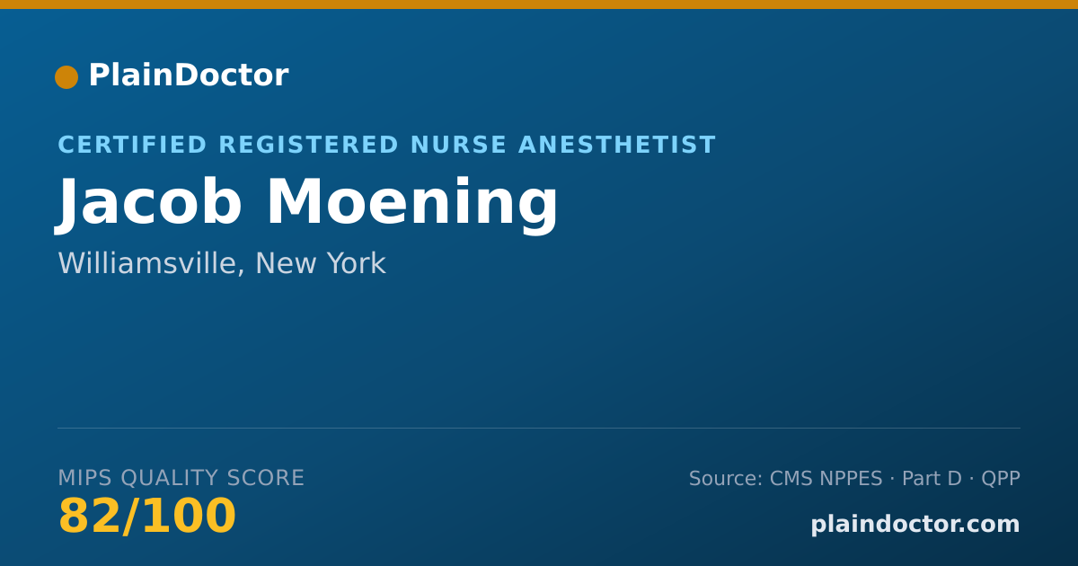 Shareable card for Jacob Moening - Certified Registered Nurse Anesthetist, Williamsville, NY