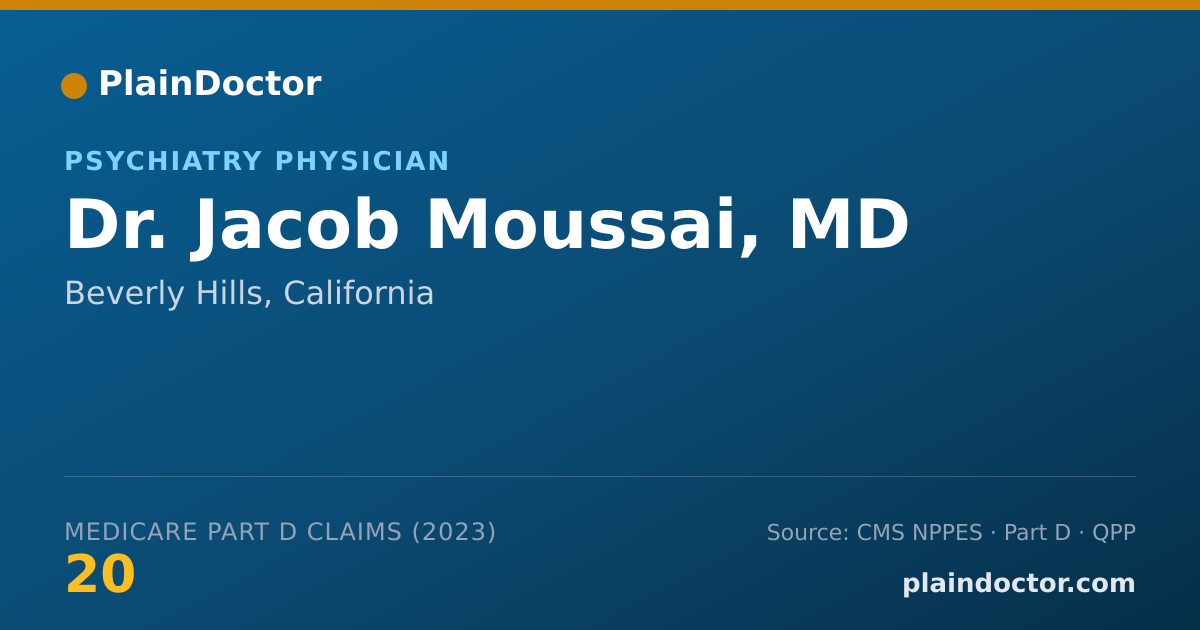 Shareable card for Jacob Moussai, MD - Psychiatry Physician, Beverly Hills, CA
