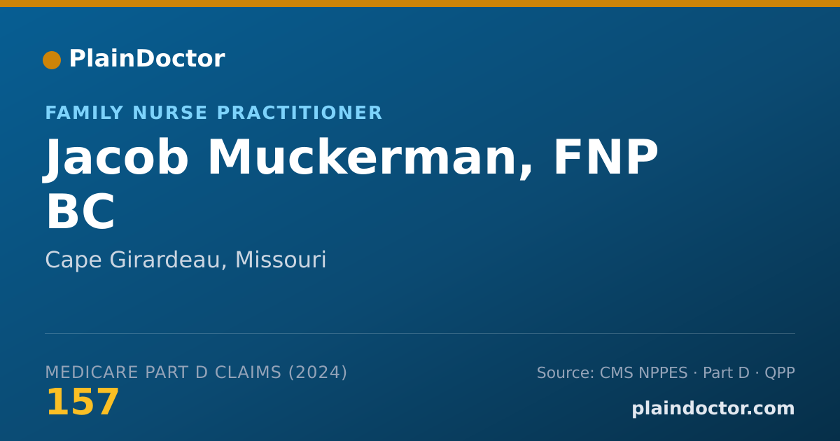 Shareable card for Jacob Muckerman, FNP BC - Family Nurse Practitioner, Cape Girardeau, MO