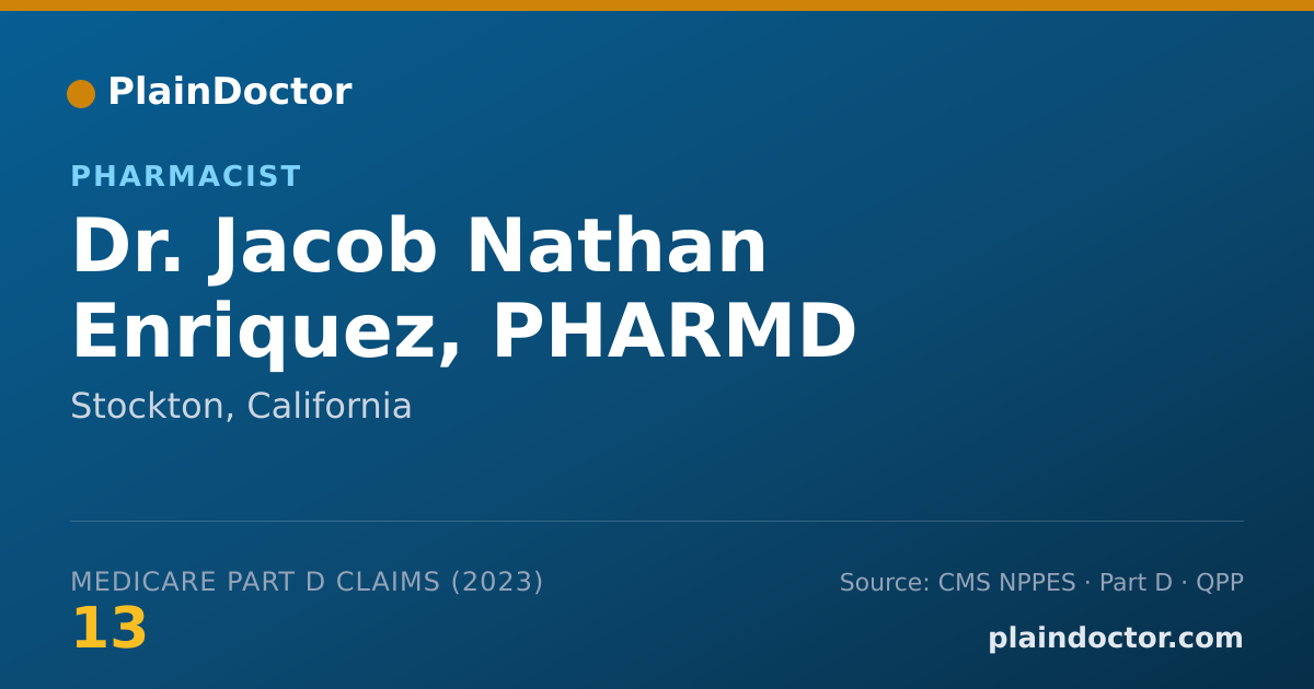 Shareable card for Jacob Nathan Enriquez, PHARMD - Pharmacist, Stockton, CA