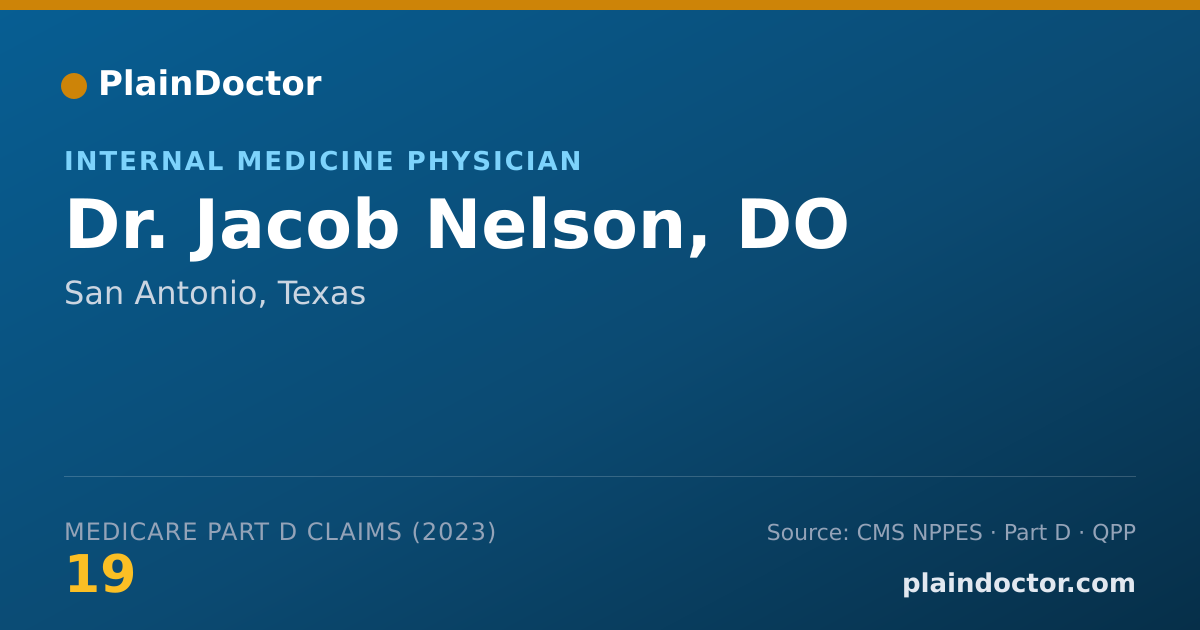 Shareable card for Jacob Nelson, DO - Internal Medicine Physician, San Antonio, TX