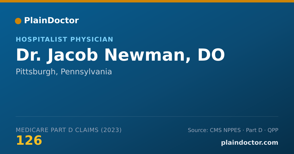 Shareable card for Jacob Newman, DO - Hospitalist Physician, Pittsburgh, PA