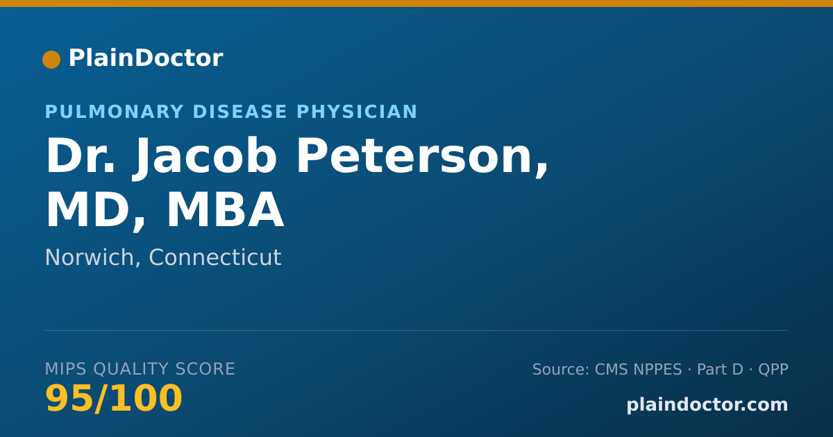 Shareable card for Jacob Peterson, MD, MBA - General Practice Physician, Norwich, CT