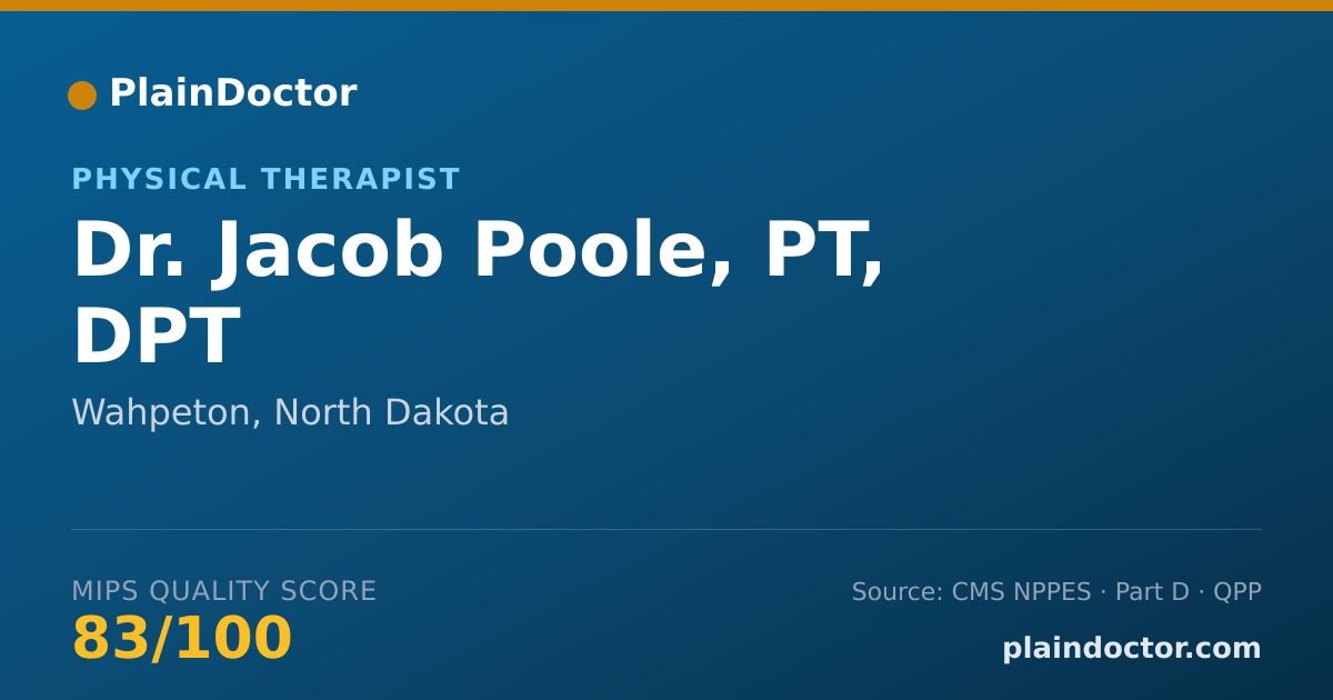 Shareable card for Jacob Poole, PT, DPT - Physical Therapist, Wahpeton, ND