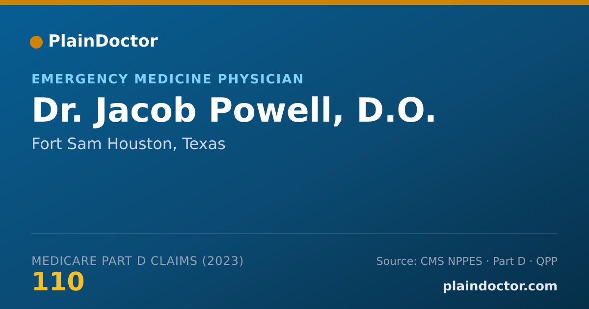 Shareable card for Jacob Powell, D.O. - Emergency Medicine Physician, Fort Sam Houston, TX