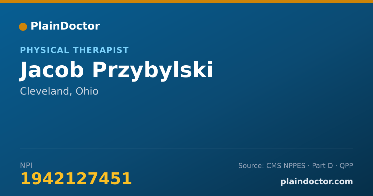Shareable card for Jacob Przybylski - Physical Therapist, Cleveland, OH